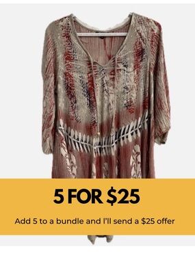 Women's Multicolor Boho Tunic Top